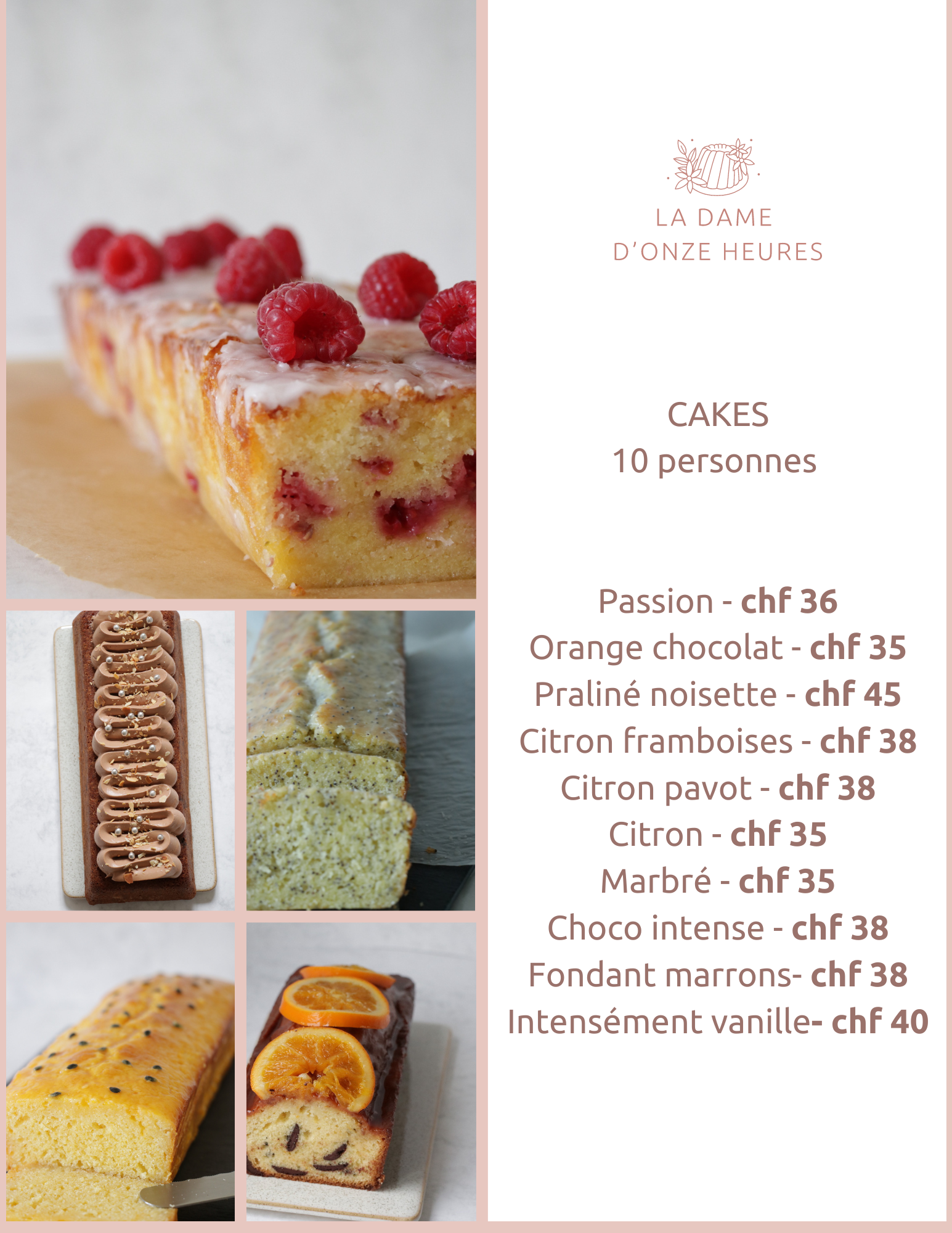 les varietés de cakes